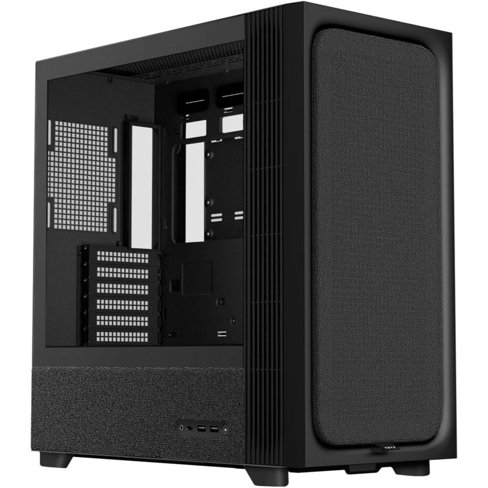 TRYX FLOVA Black Mid-Tower ATX PC Case Breathable Fabric-Crafted Tempered Glass